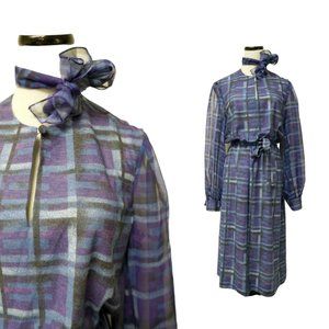 Umba for Parues Feinstein plaid dress  Made in USA